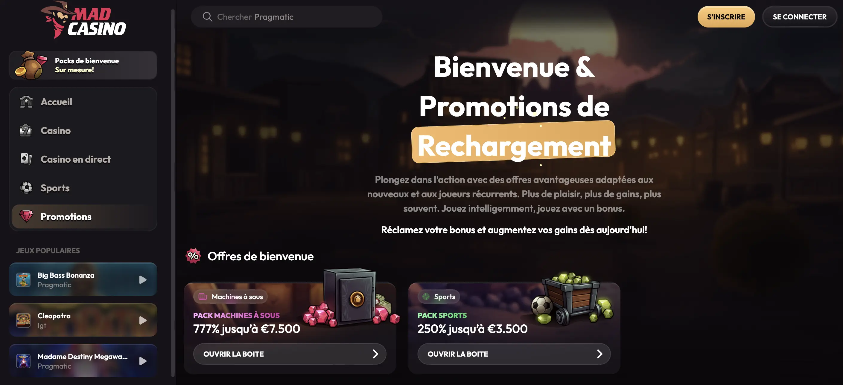 Bonus dans les casinos en ligne en France